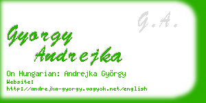gyorgy andrejka business card
