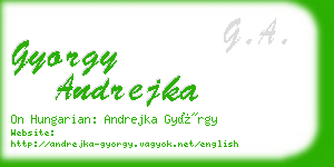 gyorgy andrejka business card